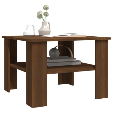 vidaXL Τραπεζάκι Σαλονιού Καφέ Δρυς 60x60x42cm Επεξεργασμένο Ξύλο 1 τεμ.