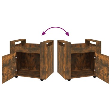 vidaXL Γραφείο Τρόλεϊ Καφέ Δρυς 60x45x60cm από Επεξεργασμένο Ξύλο