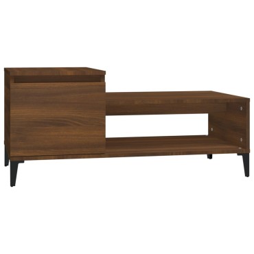 vidaXL Τραπεζάκι Σαλονιού Καφέ Δρυς 100x50x45cm Επεξεργασμ. Ξύλο 1 τεμ.