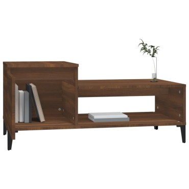 vidaXL Τραπεζάκι Σαλονιού Καφέ Δρυς 100x50x45cm Επεξεργασμ. Ξύλο 1 τεμ.