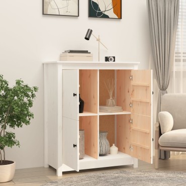 vidaXL Συρταριέρα Λευκό 83x41,5x100cm από Μασίφ Ξύλο Πεύκου 1 τεμ.