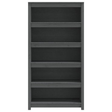 vidaXL Βιβλιοθήκη Γκρι 80x35x154cm από Μασίφ Ξύλο Πεύκου 1 τεμ.