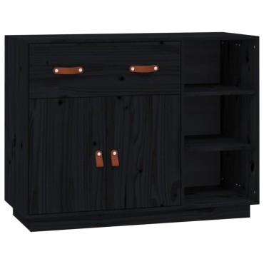 vidaXL Ντουλάπι Μαύρο 98,5x40x75cm από Μασίφ Ξύλο Πεύκου 1 τεμ.