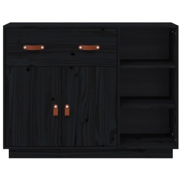 vidaXL Ντουλάπι Μαύρο 98,5x40x75cm από Μασίφ Ξύλο Πεύκου 1 τεμ.