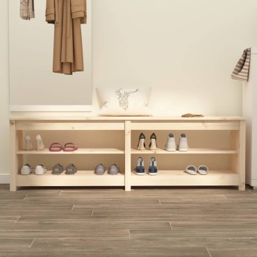 vidaXL Παπουτσοθήκη 160x36,5x50cm από Μασίφ Ξύλο Πεύκου