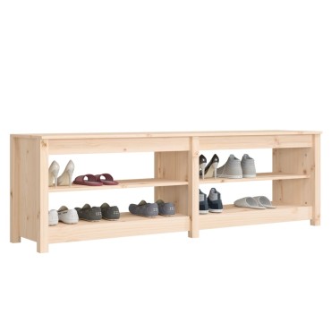 vidaXL Παπουτσοθήκη 160x36,5x50cm από Μασίφ Ξύλο Πεύκου
