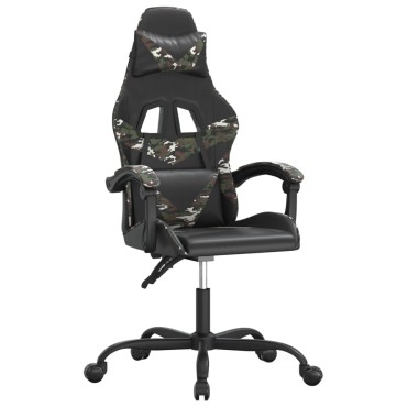 vidaXL Καρέκλα Gaming Μαύρο/Παραλλαγή από Συνθετικό Δέρμα 57,5x59,5x(121-131)cm 1 τεμ.