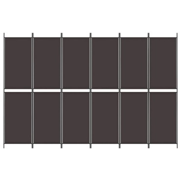 vidaXL Διαχωριστικό Δωματίου με 6 Πάνελ Καφέ 300x200cm από Ύφασμα 1 τεμ.