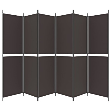 vidaXL Διαχωριστικό Δωματίου με 6 Πάνελ Καφέ 300x200cm από Ύφασμα 1 τεμ.