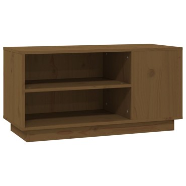 vidaXL Έπιπλο Τηλεόρασης Καφέ Μελί 80x35x40,5cm από Μασίφ Ξύλο Πεύκου