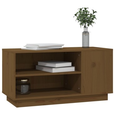 vidaXL Έπιπλο Τηλεόρασης Καφέ Μελί 80x35x40,5cm από Μασίφ Ξύλο Πεύκου