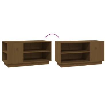vidaXL Έπιπλο Τηλεόρασης Καφέ Μελί 80x35x40,5cm από Μασίφ Ξύλο Πεύκου