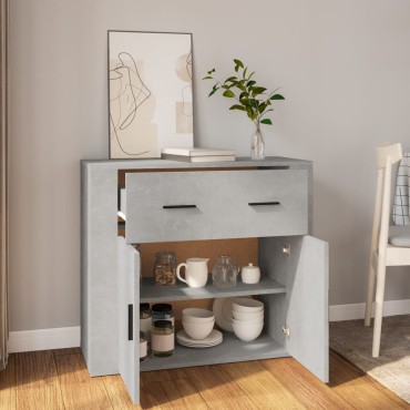 vidaXL Ντουλάπι Γκρι Σκυροδέματος 80x33x70cm Επεξεργασμένο Ξύλο 1 τεμ.