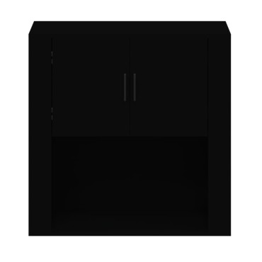 vidaXL Ντουλάπι Τοίχου Μαύρο 80x33x80cm Επεξεργασμένο Ξύλο 1 τεμ.