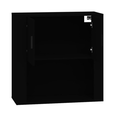 vidaXL Ντουλάπι Τοίχου Μαύρο 80x33x80cm Επεξεργασμένο Ξύλο 1 τεμ.