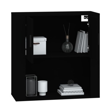 vidaXL Ντουλάπι Τοίχου Μαύρο 80x33x80cm Επεξεργασμένο Ξύλο 1 τεμ.