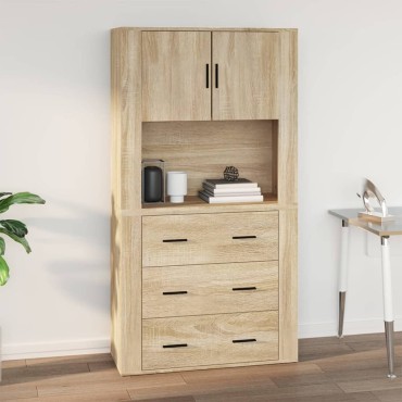 vidaXL Ντουλάπι Τοίχου Sonoma Δρυς 80x33x80cm Επεξεργασμένο Ξύλο 1 τεμ.