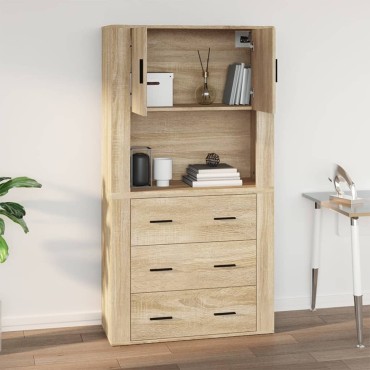 vidaXL Ντουλάπι Τοίχου Sonoma Δρυς 80x33x80cm Επεξεργασμένο Ξύλο 1 τεμ.