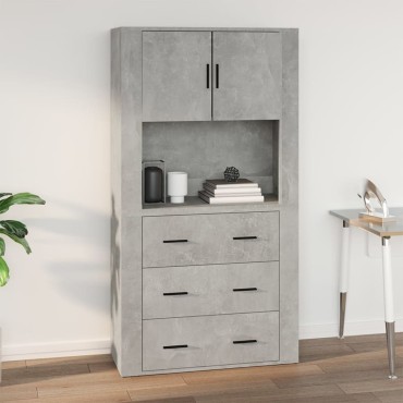 vidaXL Ντουλάπι Τοίχου Γκρι Σκυρ. 80x33x80cm Επεξεργασμένο Ξύλο 1 τεμ.