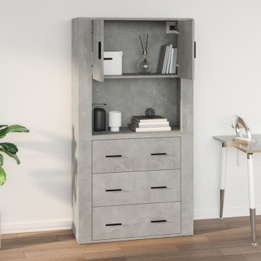 vidaXL Ντουλάπι Τοίχου Γκρι Σκυρ. 80x33x80cm Επεξεργασμένο Ξύλο 1 τεμ.