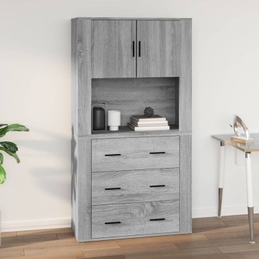 vidaXL Ντουλάπι Τοίχου Γκρι Sonoma 80x33x80cm Επεξεργασμένο Ξύλο 1 τεμ.