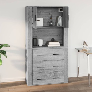 vidaXL Ντουλάπι Τοίχου Γκρι Sonoma 80x33x80cm Επεξεργασμένο Ξύλο 1 τεμ.