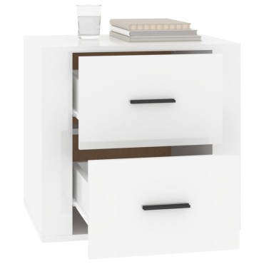 vidaXL Κομοδίνα Γυαλιστερό Λευκό 50x39x47cm 1 τεμ.