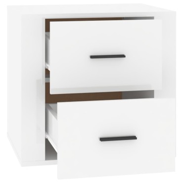 vidaXL Κομοδίνα Γυαλιστερό Λευκό 50x39x47cm 1 τεμ.
