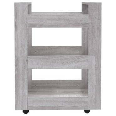 vidaXL Τρόλεϊ Κουζίνας Sonoma Γκρι 60x45x80cm από Επεξεργασμένο Ξύλο 1 τεμ.