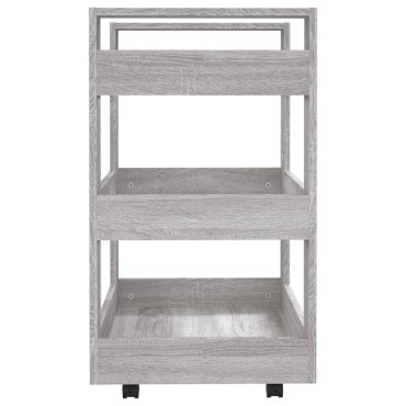 vidaXL Τρόλεϊ Κουζίνας Sonoma Γκρι 60x45x80cm από Επεξεργασμένο Ξύλο 1 τεμ.