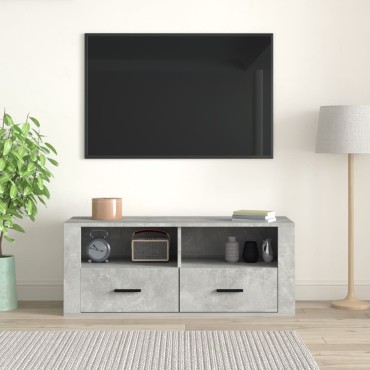 vidaXL Έπιπλο Τηλεόρασης Γκρι Σκυρ. 100x35x40cm Επεξ. Ξύλο