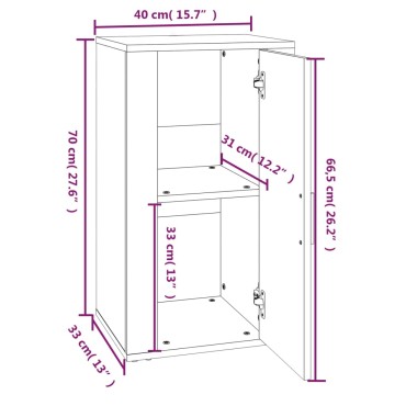 vidaXL Ντουλάπι Καφέ Δρυς 40x33x70cm από Επεξεργασμένο Ξύλο 1 τεμ.