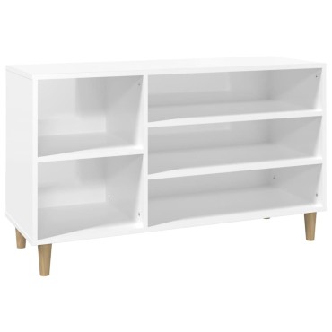 vidaXL Παπουτσοθήκη Γυαλιστερό Λευκό 102x36x60cm Επεξεργασμένο Ξύλο
