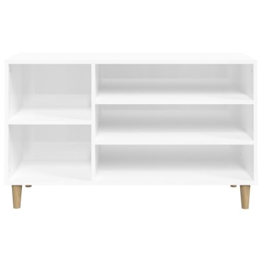 vidaXL Παπουτσοθήκη Γυαλιστερό Λευκό 102x36x60cm Επεξεργασμένο Ξύλο