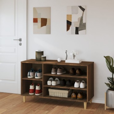 vidaXL Παπουτσοθήκη Καφέ Δρυς 102x36x60cm από Επεξεργασμένο Ξύλο