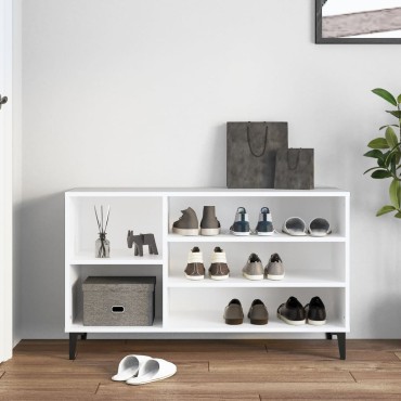 vidaXL Παπουτσοθήκη Λευκή 102x36x60cm από Επεξεργασμένο Ξύλο