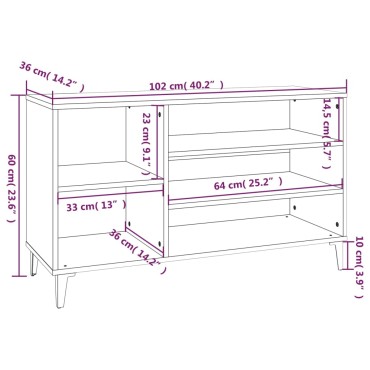 vidaXL Παπουτσοθήκη Λευκή 102x36x60cm από Επεξεργασμένο Ξύλο