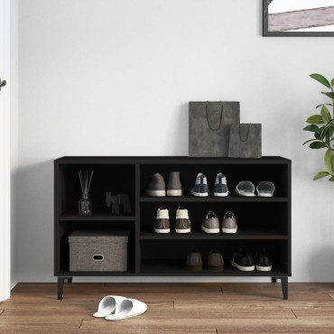 vidaXL Παπουτσοθήκη Μαύρο 102x36x60cm από Επεξεργασμένο Ξύλο