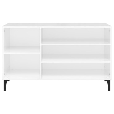 vidaXL Παπουτσοθήκη Γυαλιστερό Λευκό 102x36x60cm Επεξεργασμένο Ξύλο