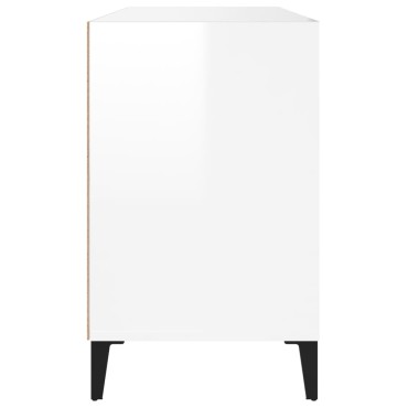 vidaXL Παπουτσοθήκη Γυαλιστερό Λευκό 102x36x60cm Επεξεργασμένο Ξύλο