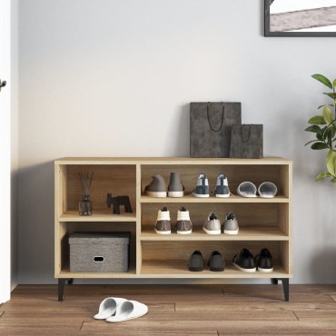 vidaXL Παπουτσοθήκη Sonoma Δρυς 102x36x60cm από Επεξεργασμένο Ξύλο