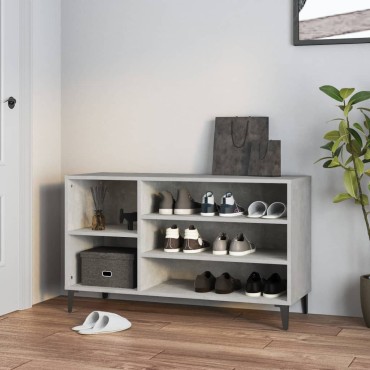 vidaXL Παπουτσοθήκη Γκρι Σκυροδέματος 102x36x60cm Επεξεργασμένο Ξύλο