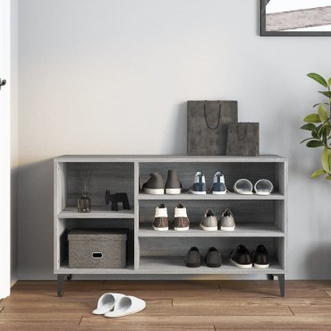 vidaXL Παπουτσοθήκη Γκρι Sonoma 102x36x60cm από Επεξεργασμένο Ξύλο
