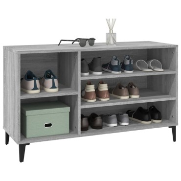 vidaXL Παπουτσοθήκη Γκρι Sonoma 102x36x60cm από Επεξεργασμένο Ξύλο