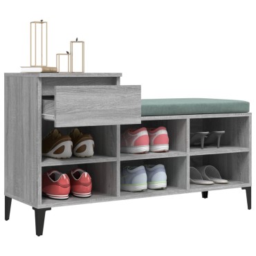vidaXL Παπουτσοθήκη Γκρι Sonoma 102x36x60cm από Επεξεργασμένο Ξύλο