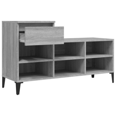 vidaXL Παπουτσοθήκη Γκρι Sonoma 102x36x60cm από Επεξεργασμένο Ξύλο