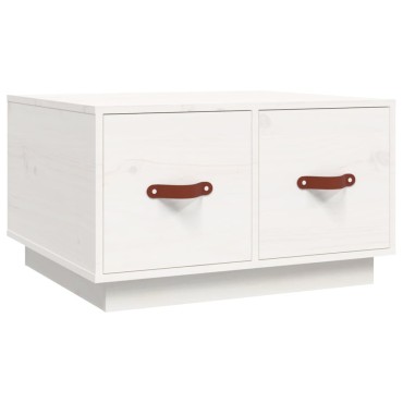 vidaXL Τραπεζάκι Σαλονιού Λευκό 60x53x35cm από Μασίφ Ξύλο Πεύκου 1 τεμ.