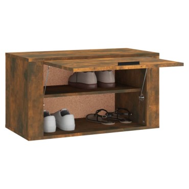 vidaXL Παπουτσοθήκη Επιτοίχια Καπν. Δρυς 70x35x38cm Μασίφ Ξύλο Πεύκου