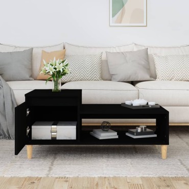 vidaXL Τραπεζάκι Σαλονιού Μαύρο 100x50x45cm Επεξεργασμένο Ξύλο 1 τεμ.