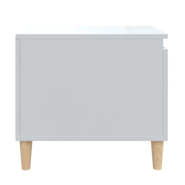 vidaXL Τραπεζάκι Σαλονιού Γυαλ. Λευκό 100x50x45cm Επεξεργ. Ξύλο 1 τεμ.